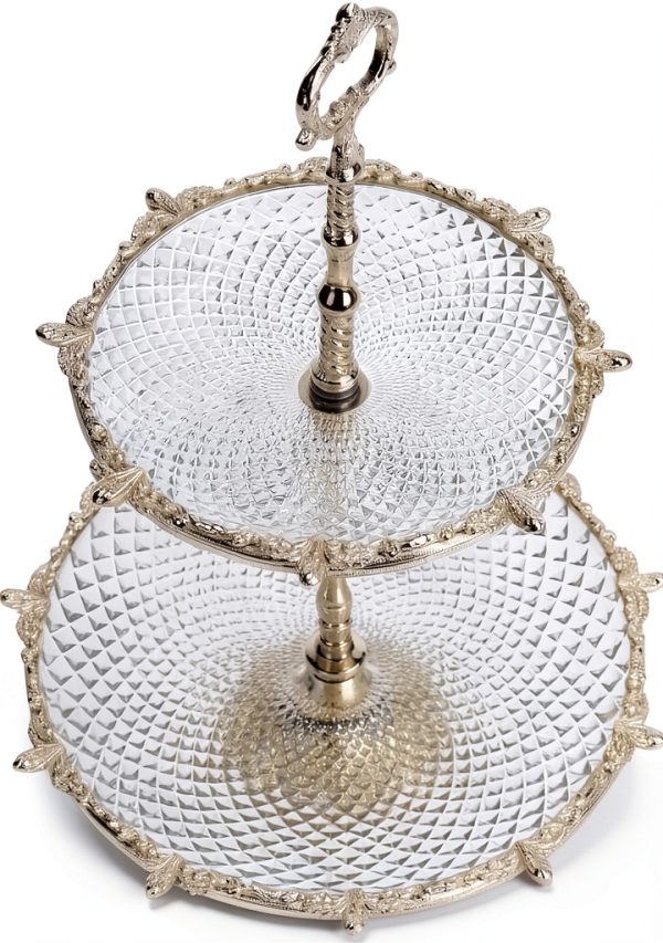 GlobeDecor Elegant 2-Tier Dessert Tray-3