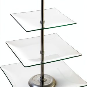 Chef Buddy 3-Tier Square Clear Glass Food Service Display-1