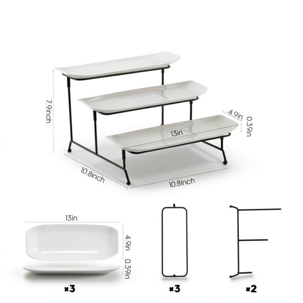 MEYREMUI White Tiered Serving Tray Kitchen Dining-1