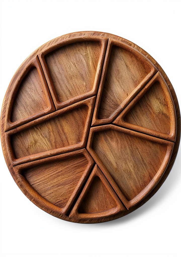 Elegant serving tray on a wooden table