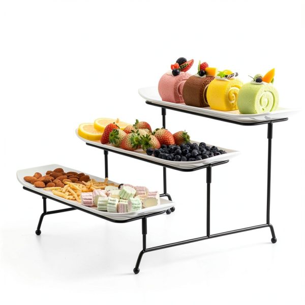 MEYREMUI White Tiered Serving Tray Kitchen Dining-5