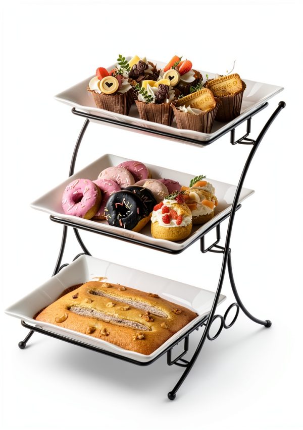 Tiered Serving Stand YHOSSEUN Ceramic Tray-4