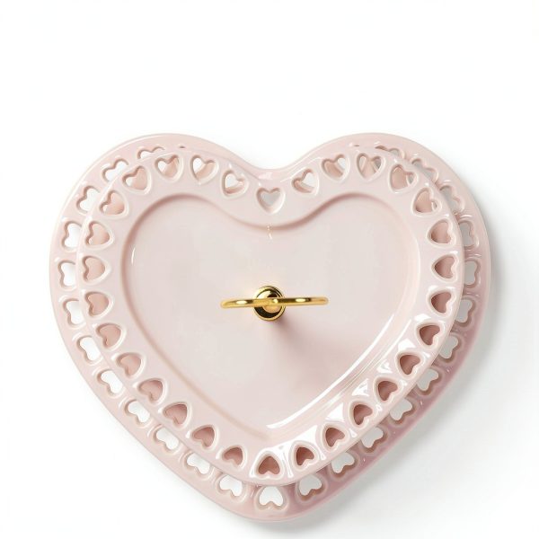 Paris Hilton Heart-Shaped 2-Tier Ceramic Serving Tray Pink-2