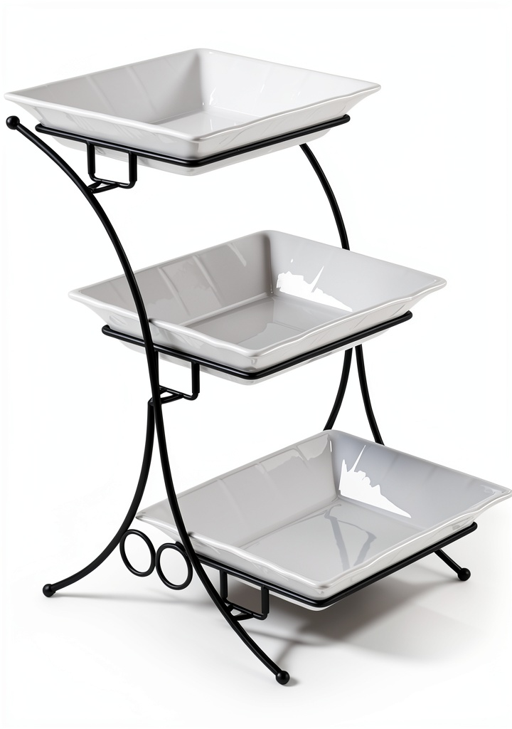 YHOSSEUN tiered serving stand displayed with appetizers on a dining table