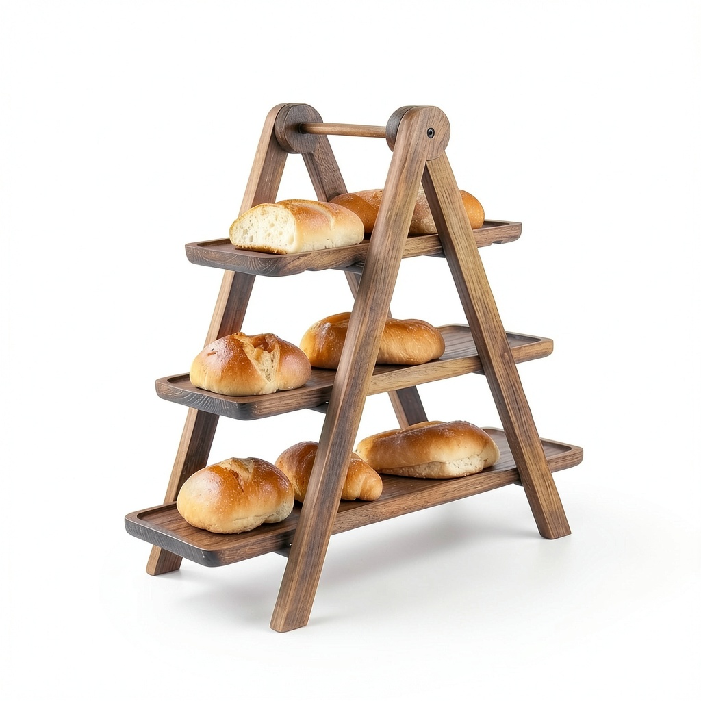 LOVEWE Brown Tiered Serving Tray