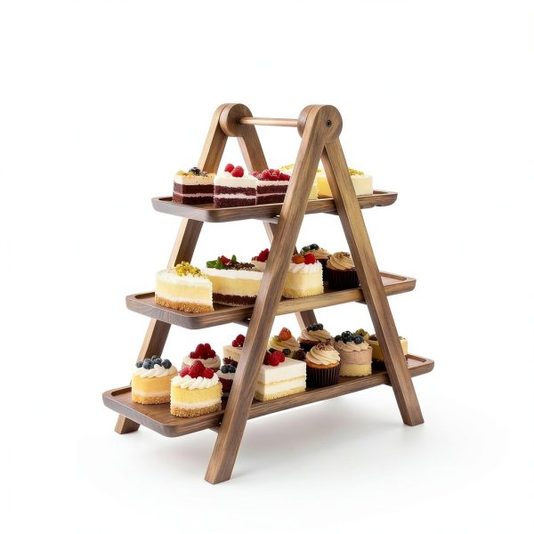 LOVEWE Brown Tiered Serving Tray for Parties-2