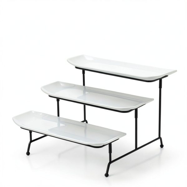 MEYREMUI White Tiered Serving Tray Kitchen Dining-3