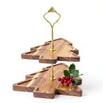 Bohodiy Christmas Tree Tiered Tray Wood Acacia-0