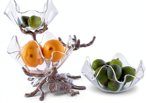 Arthur Court 3 Tier Serving Tray Aluminum Grape Design-4