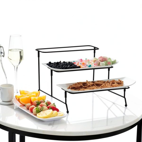 MEYREMUI White Tiered Serving Tray Kitchen Dining-4