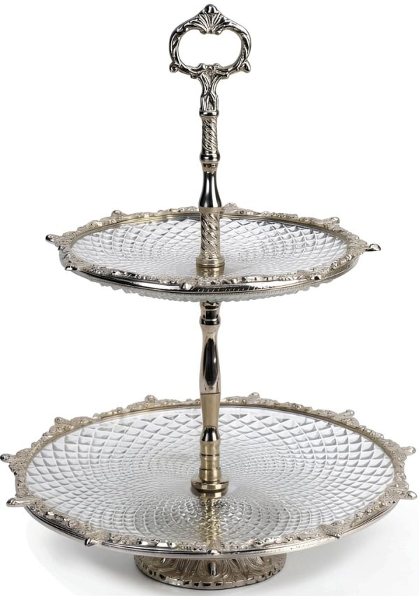 GlobeDecor Elegant 2-Tier Dessert Tray-0