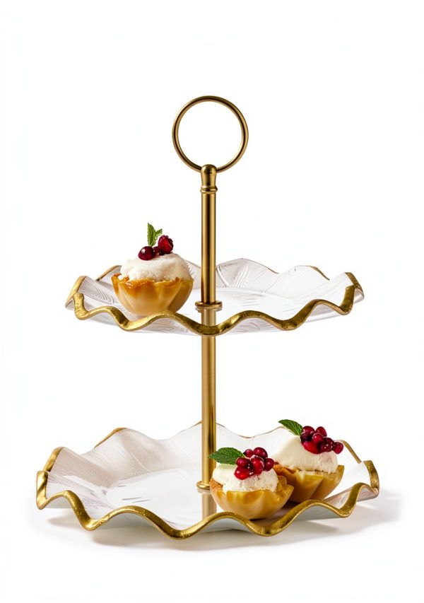 Gold Tiered Serving Tray by Mud Pie Kitchen-1