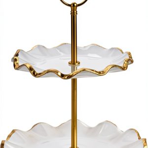 Gold Tiered Serving Tray by Mud Pie Kitchen-0