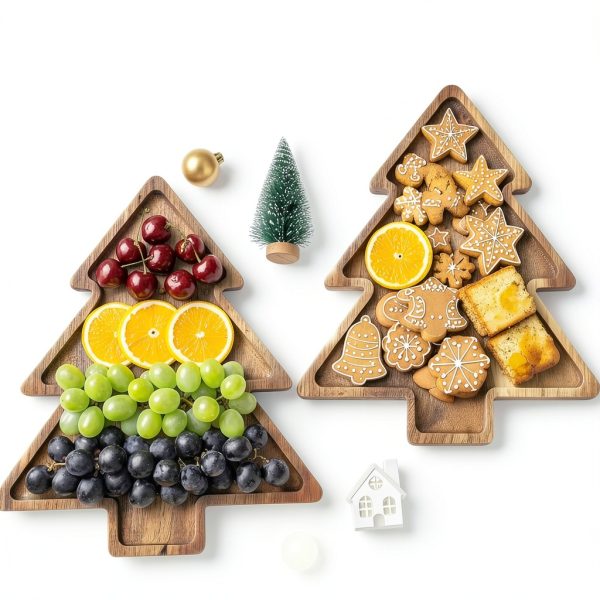 Bohodiy Christmas Tree Tiered Tray Wood Acacia-4