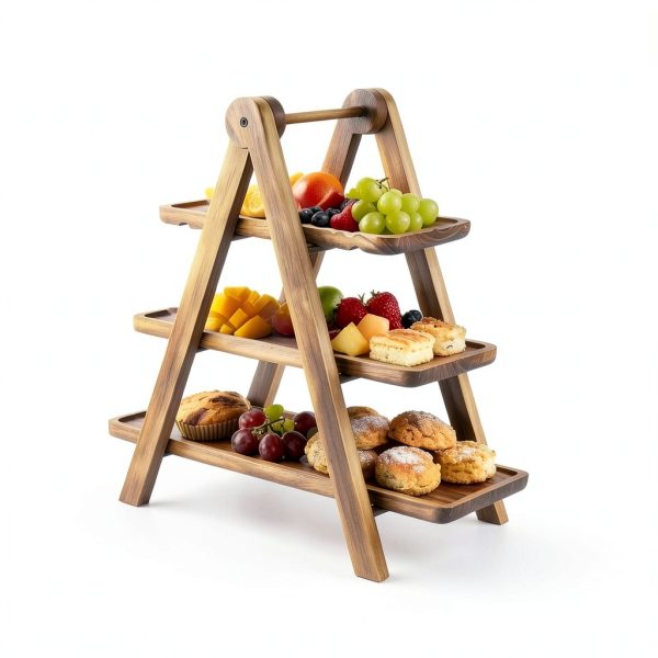 LOVEWE Brown Tiered Serving Tray for Parties-1