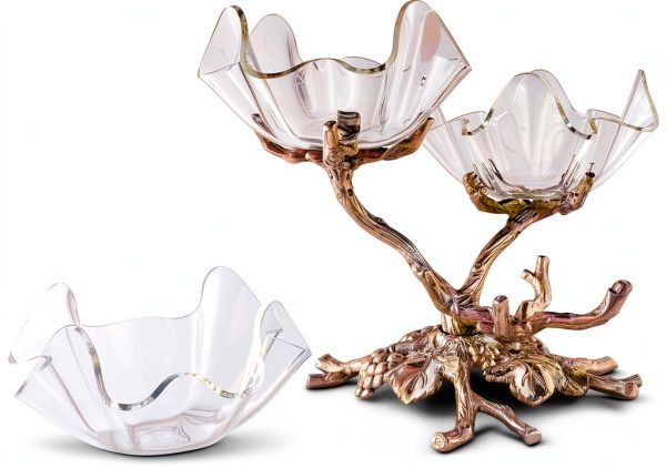 Arthur Court 3 Tier Serving Tray Aluminum Grape Design-1