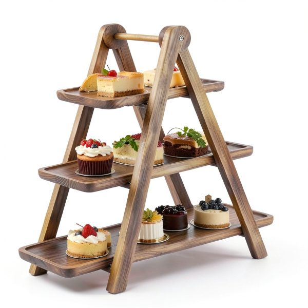 LOVEWE Brown Tiered Serving Tray for Parties-3
