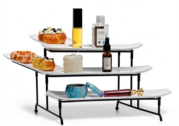 MEYREMUI White Tiered Serving Tray Kitchen Dining-6