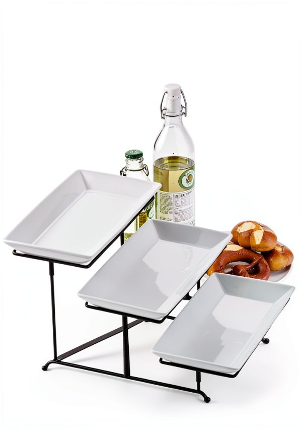 Lauchuh Porcelain 3 Tier Serving Tray-5
