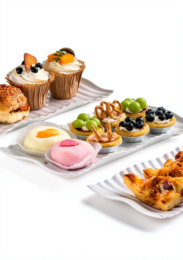 Lauchuh Gold 3 Tier Porcelain Serving Tray-3
