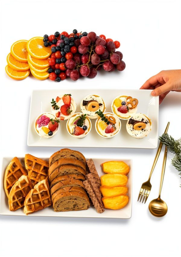 Lauchuh Tiered Serving Tray Metal Porcelain-3