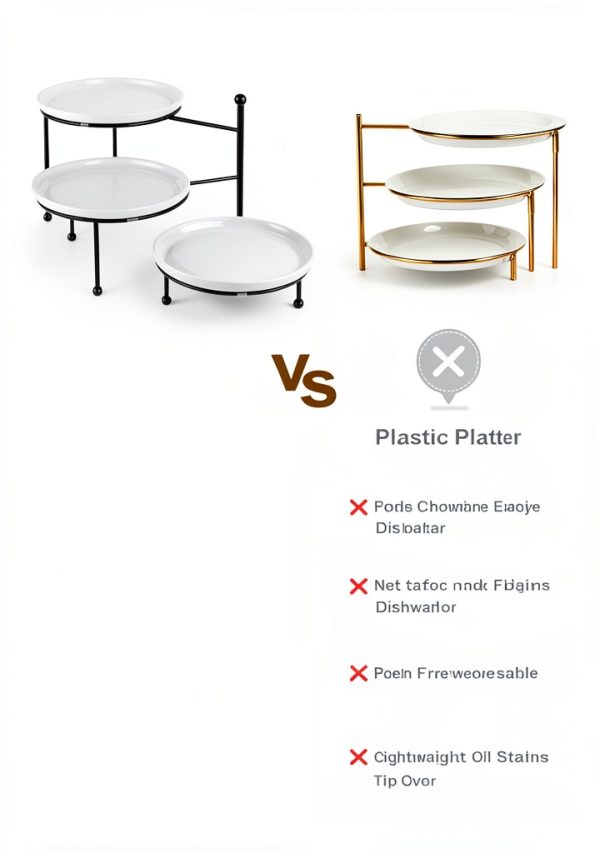 Yedio Porcelain Tiered Stand for Kitchen Dining-3