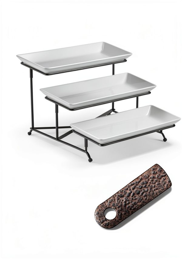 Lauchuh Porcelain 3 Tier Serving Tray-1