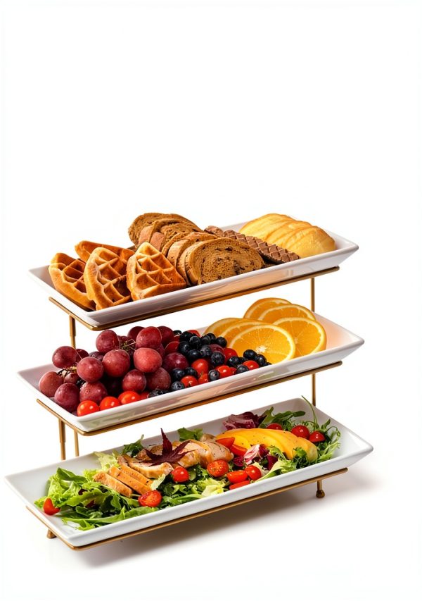 Lauchuh Tiered Serving Tray Metal Porcelain-5