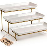 Lauchuh Tiered Serving Tray Metal Porcelain-0