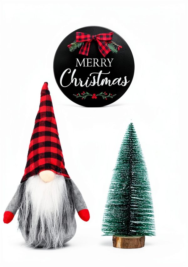 NEWLIGHTURE Christmas Tiered Tray Décor Set-1