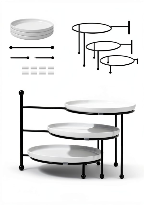 Yedio Porcelain Tiered Stand for Kitchen Dining-1