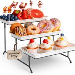 Bumusty Melamine Tiered Tray Black Collapsible-0