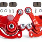 Mini Dirt Bike Brake Caliper Set MWMNUN Rear Red with Spare Pads-0