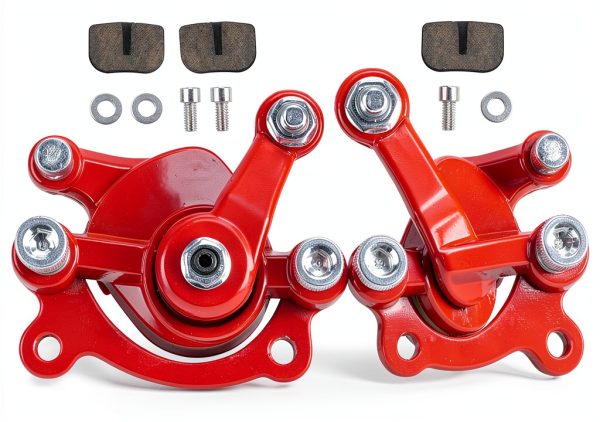 Mini Dirt Bike Brake Caliper Set MWMNUN Rear Red with Spare Pads-0
