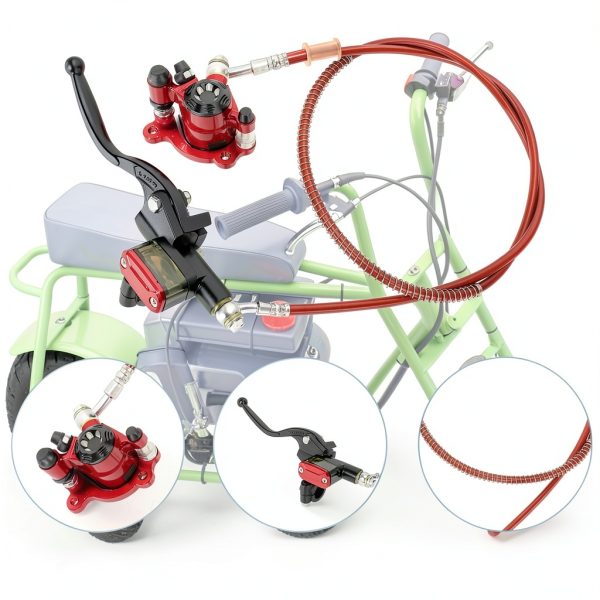Mini Bike Hydraulic Brake Kit SHIQINHA SH-SC01-RD Red Master Cylinder-6
