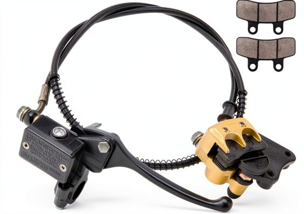 CMOOD Front Disc Brake Caliper Assembly for 50cc-125cc Bikes Chrome-0