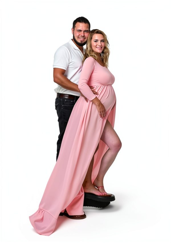 YnimioAOX Women's Off Shoulder Long Sleeve Maternity Dress for-4