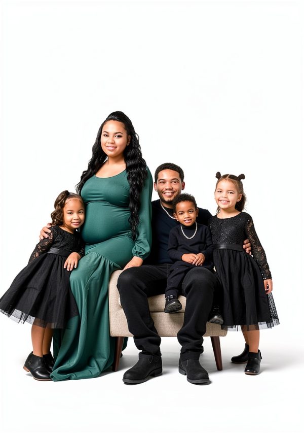 Saslax Long Chiffon Sleeve Tired Mermaid Maternity Dress for Photoshoot Photography Baby Shower-6