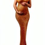 Dedysler Maternity Photography Gown Sleeveless Sexy Shiny Rhinestone Photoshoot Dress for Baby Shower-0